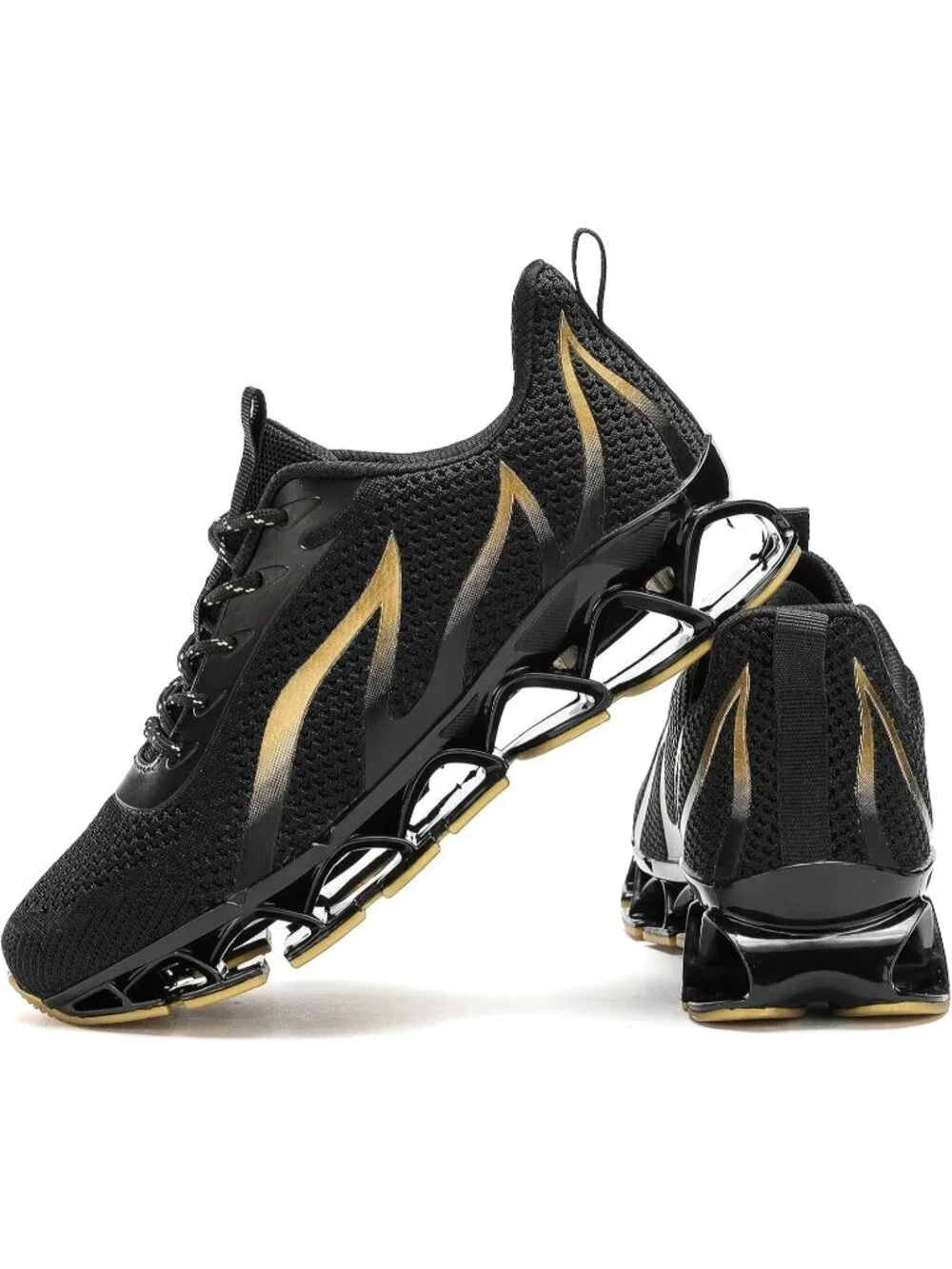 Men's Black Yellow Mesh Running Shoes Tennis Walking Casual Trainers Sneaker